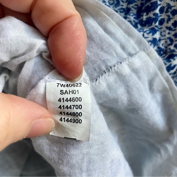 John Robshaw for Lucky 🍀 Blue Flower Block Print Skirt w/ drawstring, S - Picture 10 of 10